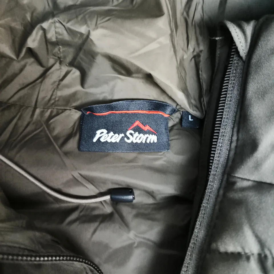 PETER STORM INGLETON HOODED JACKET IN KHAKI - LARGE