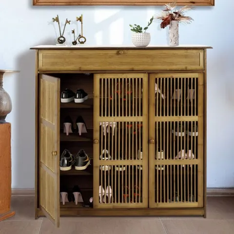 BOXED 18 PAIR FLIP DOWN SHOE STORAGE CABINET (1 BOX)
