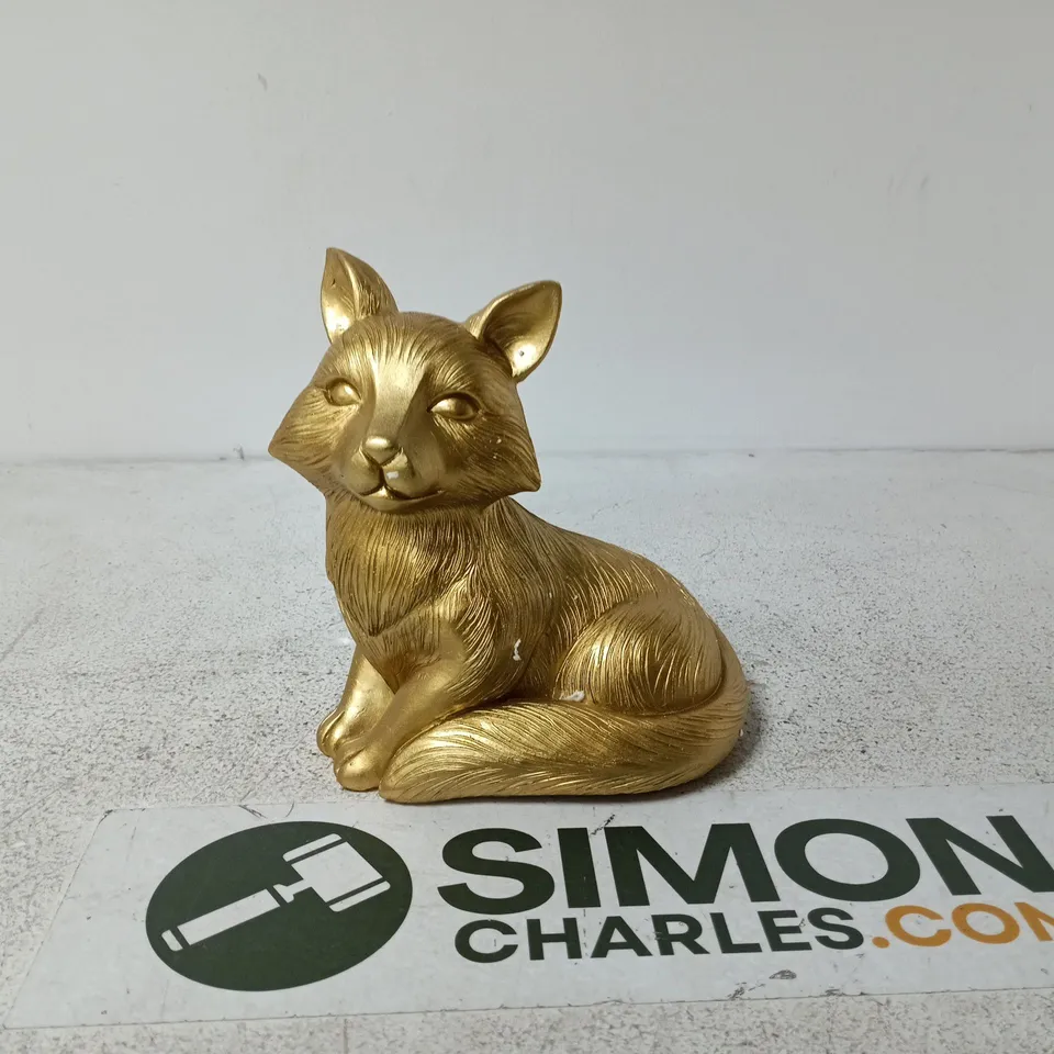 GOLD-TONE FOX FIGURINE UNBOXED