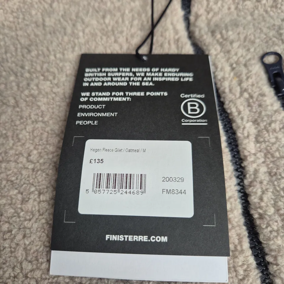FINISTERRE HEGAN FLEECE GILET – OATMEAL – UK M