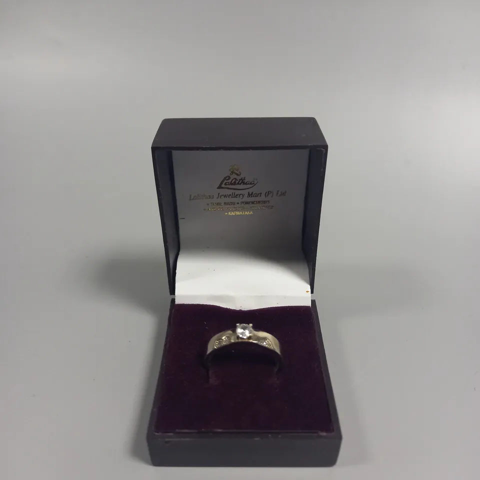 BOXED LALITHAA SILVER GEM RING 