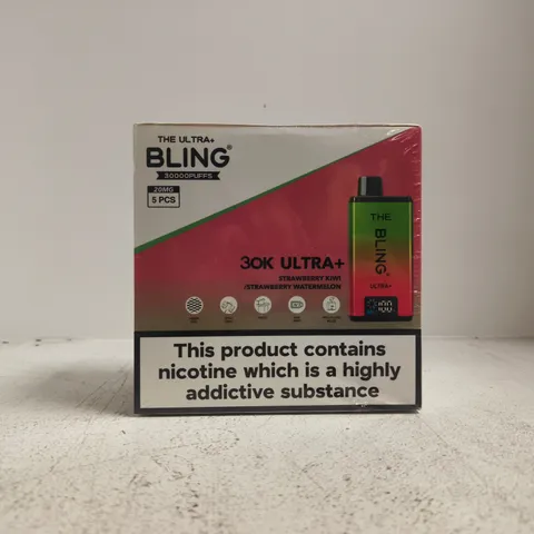 BLING THE ULTRA+ 30K PUFFS NICOTINE E-CIGARETTE – BOXED, 5 PCS