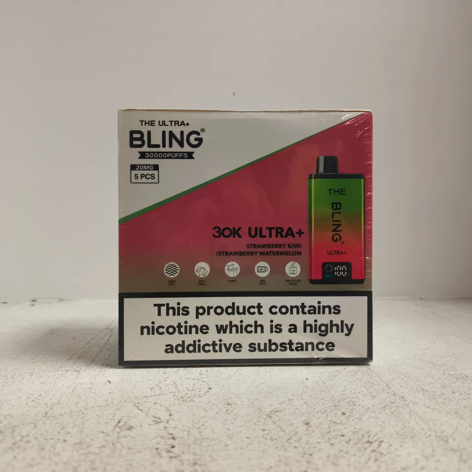 BLING THE ULTRA+ 30K PUFFS NICOTINE E-CIGARETTE – BOXED, 5 PCS