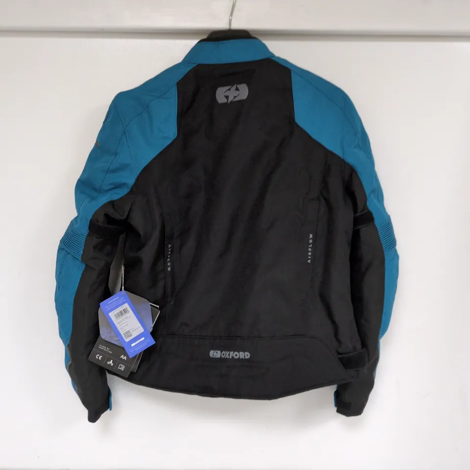 OXFORD AIRFLOW MOTORCYCLE JACKET IN BLACK/TEAL - 18