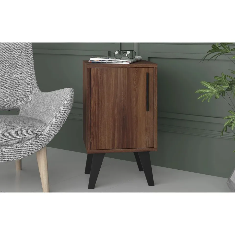 BRAND NEW MINT ESSENTIALS ASPEN OAK SIDETABLE WITH DOOR (1 BOX)