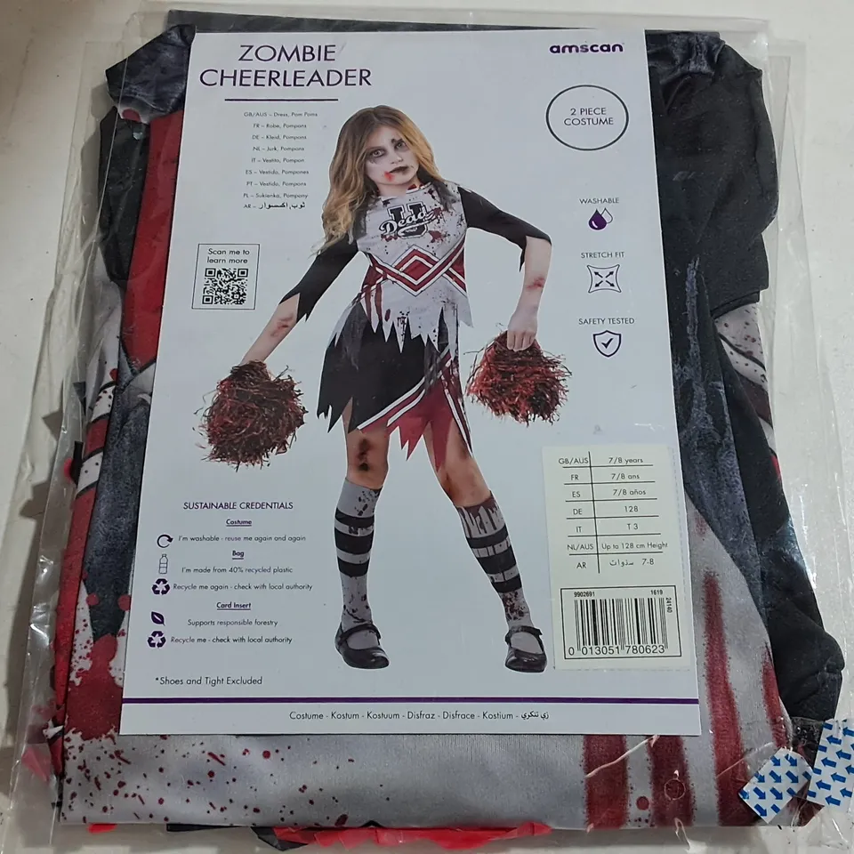 ZOMBIE CHEERLEADER KIDS COSTUME - 7/8 YEARS