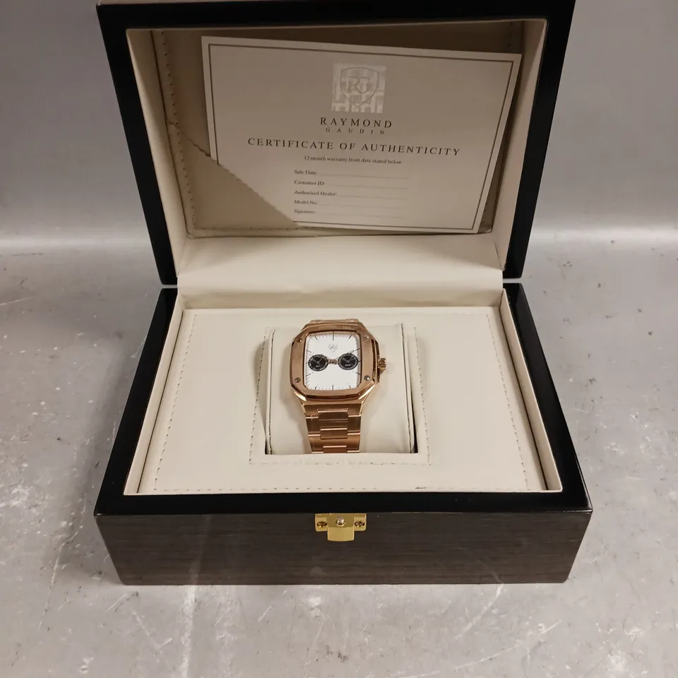MEN'S RAYMOND GAUDIN WATCH WHITE MULTI FUNCTION DIAL 