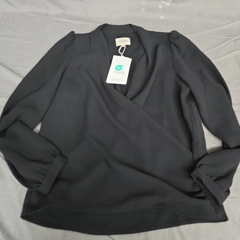 SÉZANE BLACK WRAP BLOUSE – UK 10 (EU 38) WITH TAGS