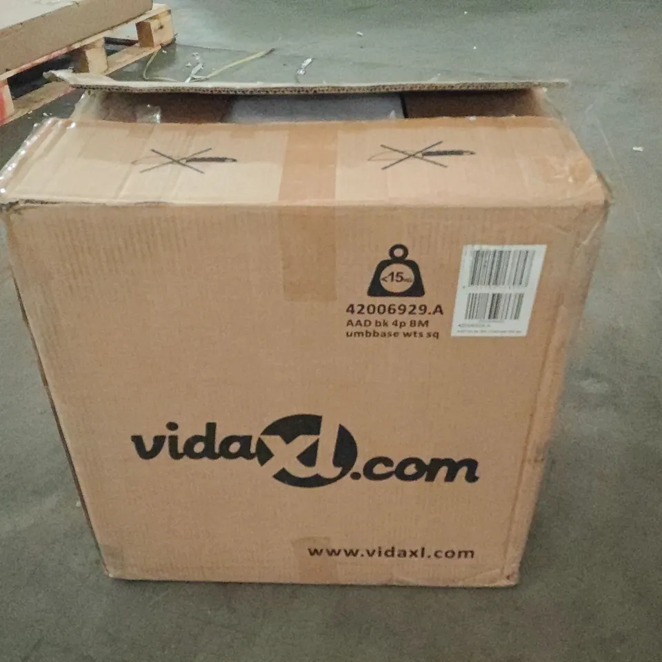 BOXED VIDALXL 4-PIECE UMBRELLA BASE IN BLACK