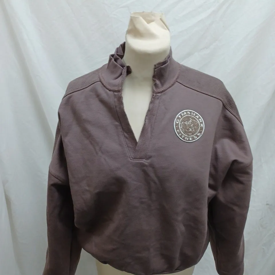 GYMSHARK LEGACY OVERSIZED SWEATSHIRT IN BROWN - SMALL