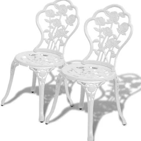 BOXED VIDAXL BISTRO CHAIR SET OF 2 41 X 49 X 81.5 CM CAST ALUMINIUM