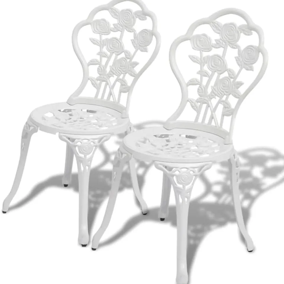 BOXED VIDAXL BISTRO CHAIR SET OF 2 41 X 49 X 81.5 CM CAST ALUMINIUM