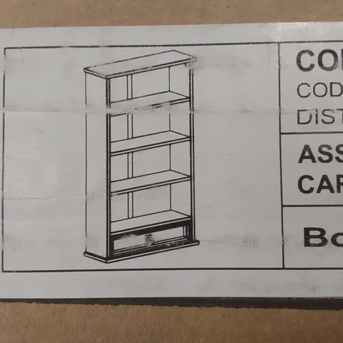 BOXED CORONA 1 DRAWER STORAGE RACK IN DISTRESSED WHITE PINE