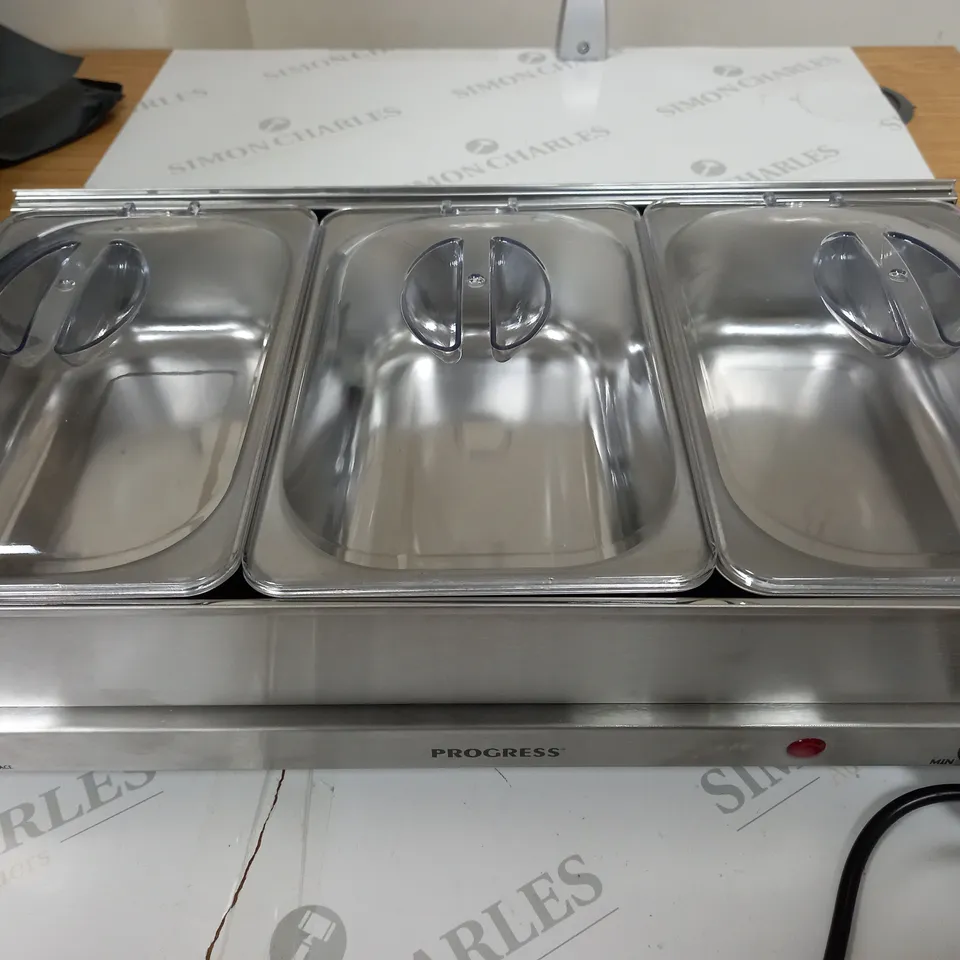 BOXED PROGRESS PORTABLE THREE PAN FOOD WARMER
