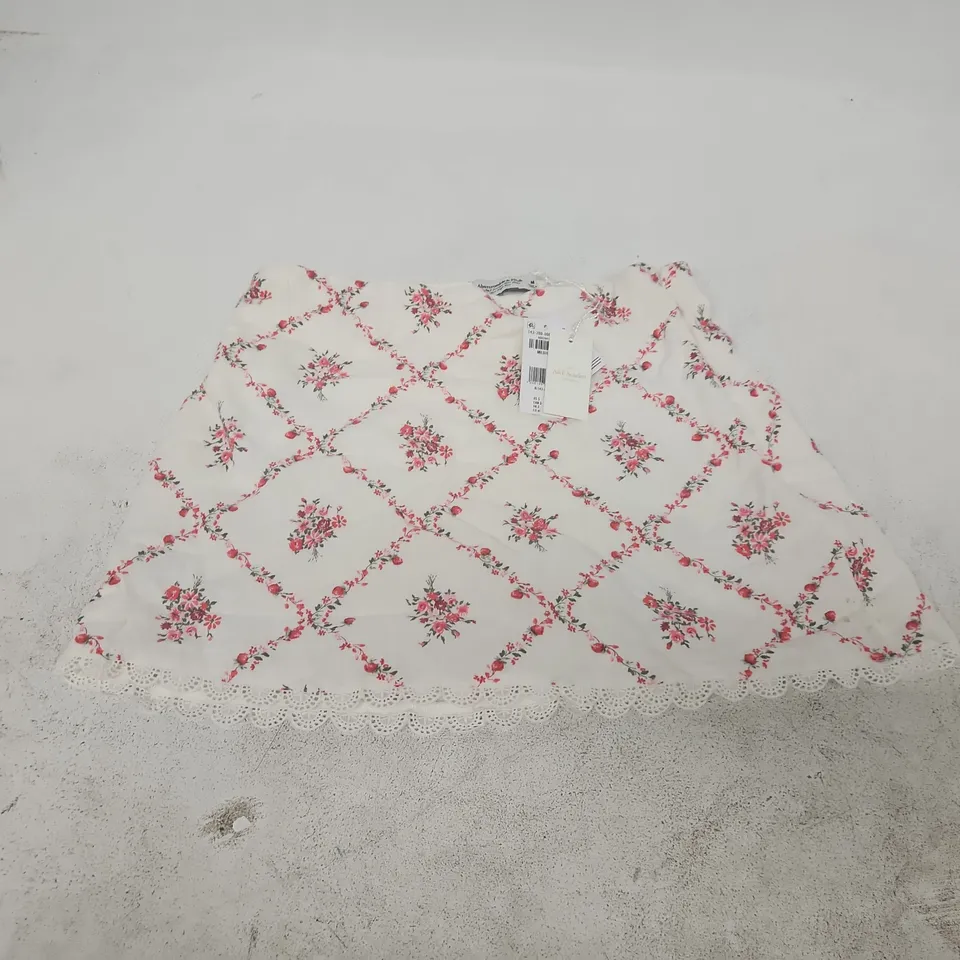 ABERCROMBIE & FITCH FLORAL SCARLET MINI SKIRT - ULTRA HIGH RISE - WOMEN'S M