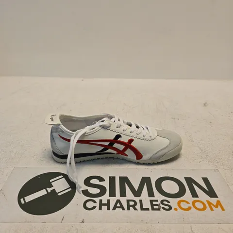 ONITSUKA TIGER SNEAKERS – WHITE/GREY WITH RED STRIPE, UK 6.5