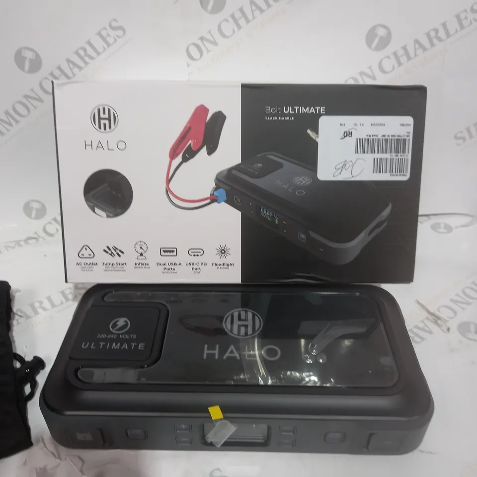 HALO BOLT ULTIMATE POWER BANK W/JUMP STARTER AIR COMPRESSOR & AC OUTLET