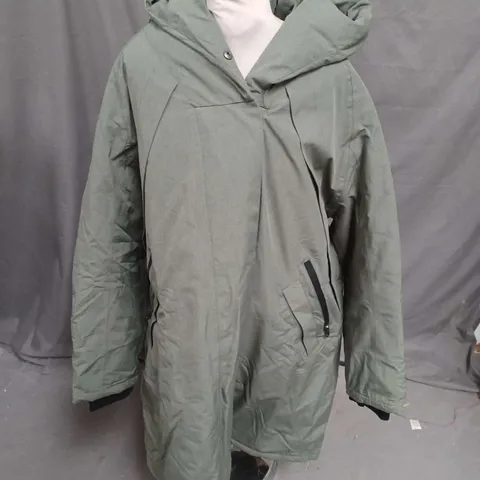 ULLA POPKEN HOODED COAT IN GREEN SIZE EU 50/52