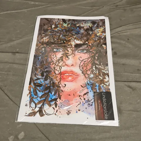 LINDA KARSLAKE PAINT STUDIO "THE ONE WITH THE LONG EYELASHES" ART PRINT