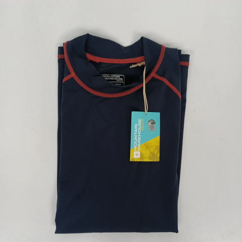 MOUNTAIN WAREHOUSE BEACH RASH MEN'S SHORT SLEEVE VEST IN NAVY SIZE S/P