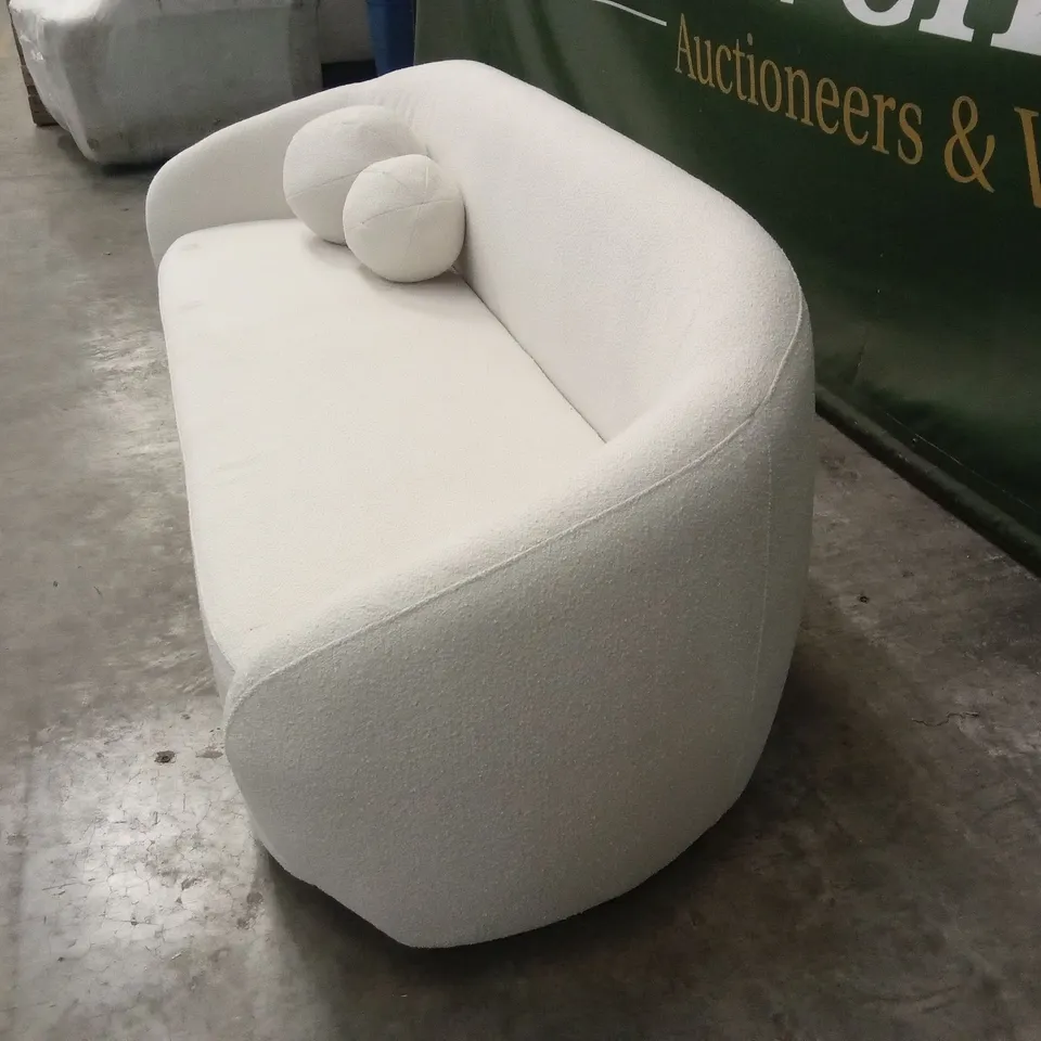 ROUNDI 3 SEATER BOUCLE SOFA - CREAM WHITE RRP £959