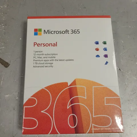 SEALED MICROSOFT 365 PERSONAL 12 MONTH SUBSCRIPTION SOFTWARE