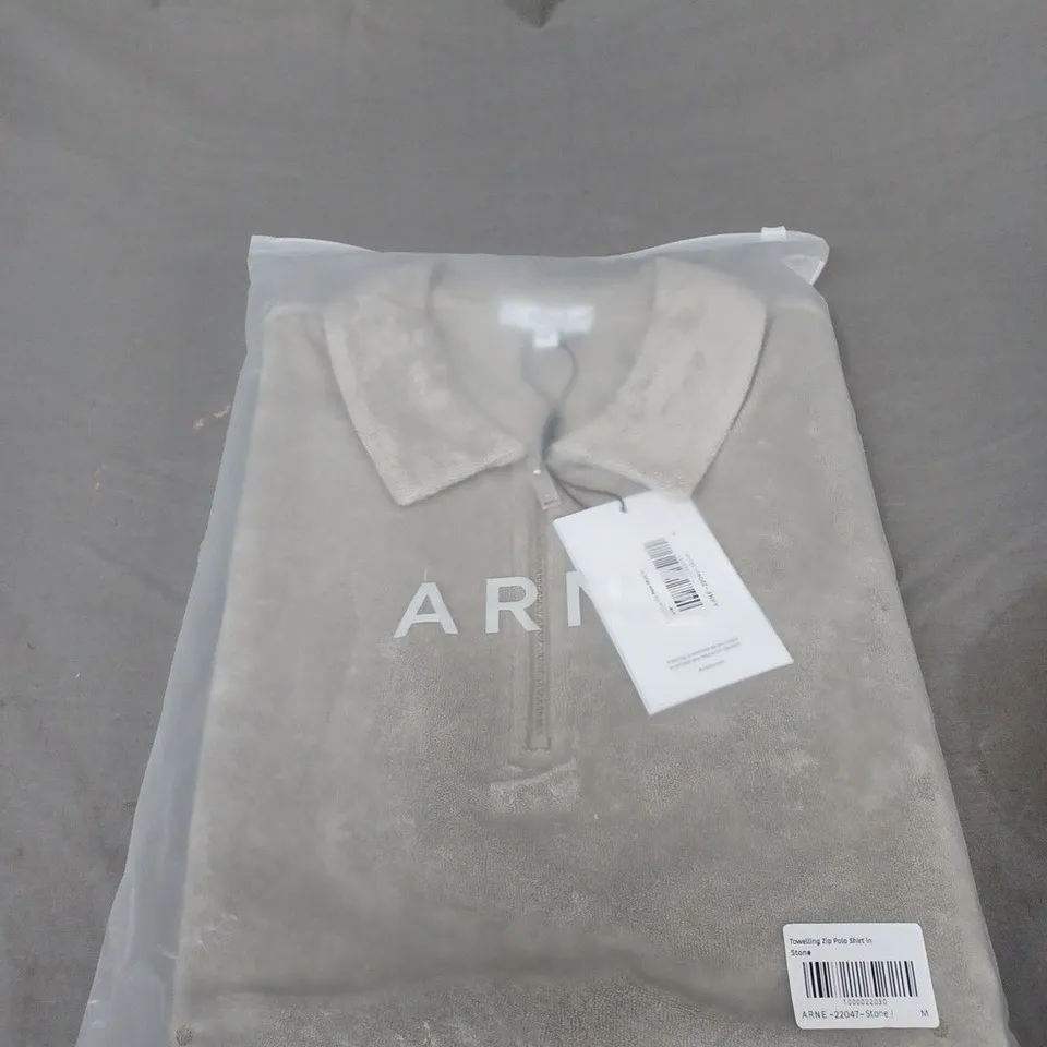 SEALED ARNE TOWELLING ZIP POLO SHIRT SIZE M