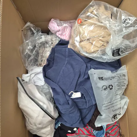 BOX OF APPROXIMATELY 25 ASSORTED CLOTHING ITEMS TO INCLUDE: H&M BLAZER