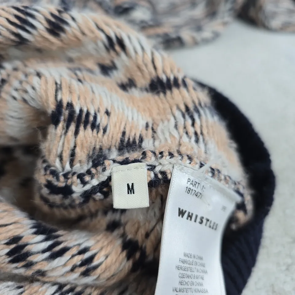 WHISTLES DIAMOND PATTERN KNIT JUMPER – UK SIZE M