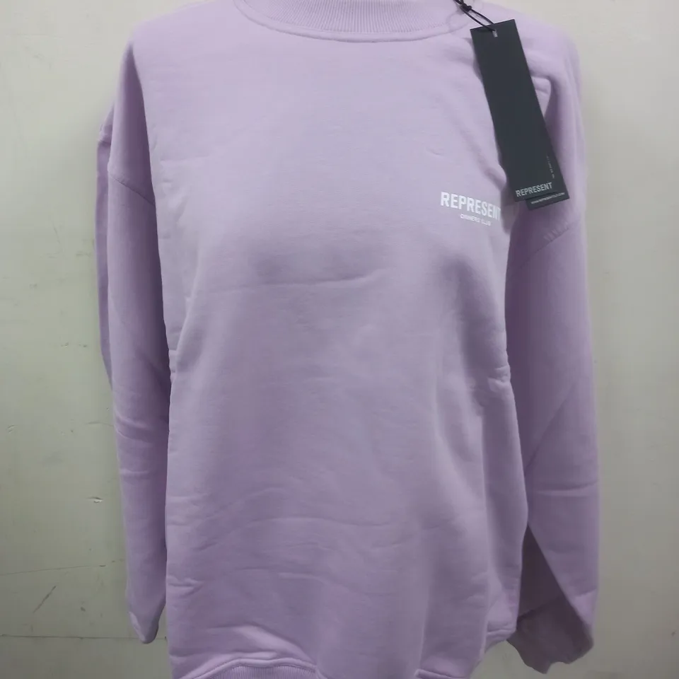 REPRESENT OWNERS CLUB SWEATER IN PASTEL LILAC - L