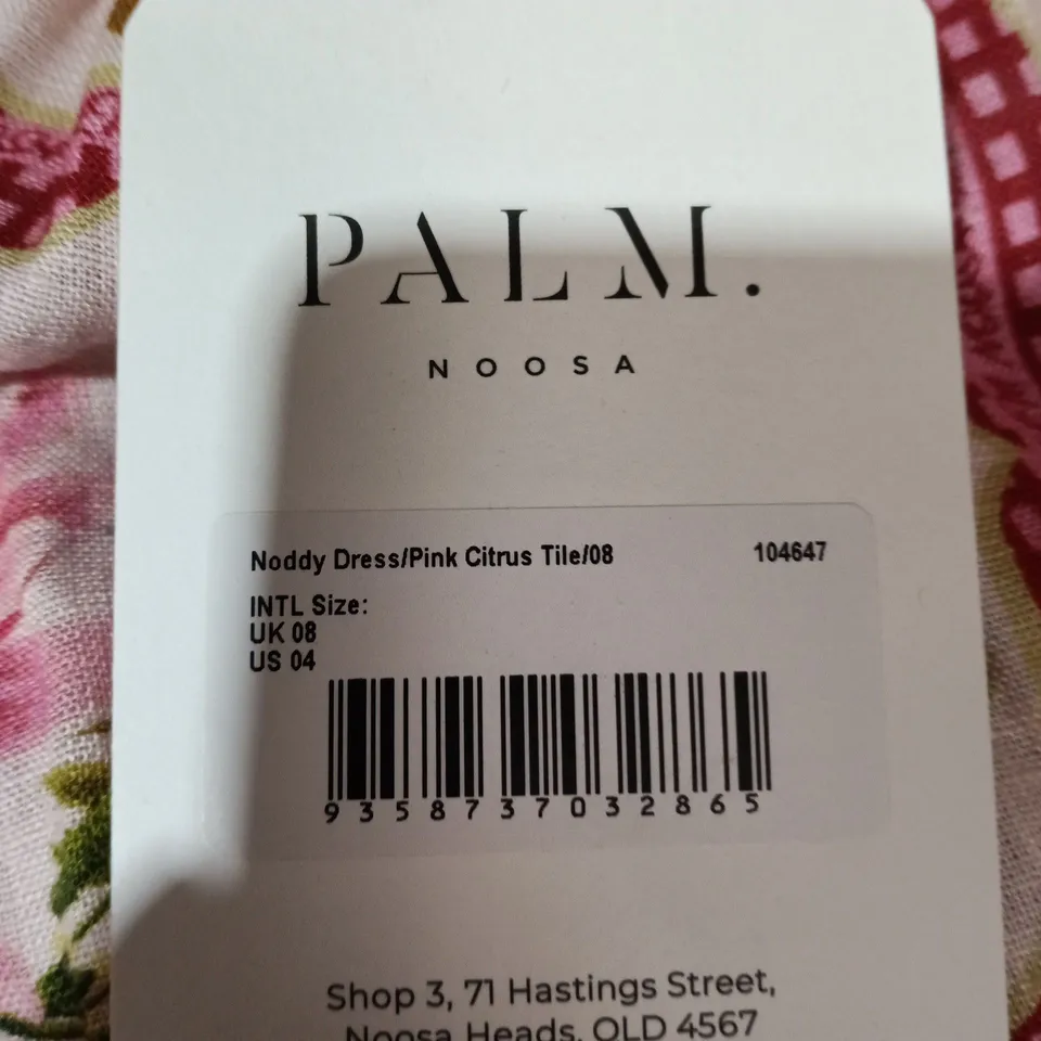 PALM NOOSA NODDY DRESS – PINK CITRUS TILE, UK 8