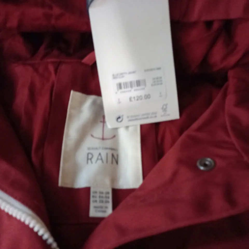 SEASALT CORNWALL RAIN DEPTH JACKET IN RED CLAY - UK 26/28