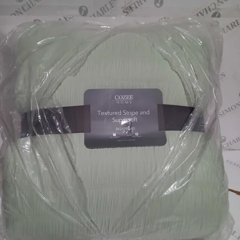 COZEE HOME TEXTURED STRIPE AND SUPERSOFT BEDSPREAD - 250 BY 260CM
