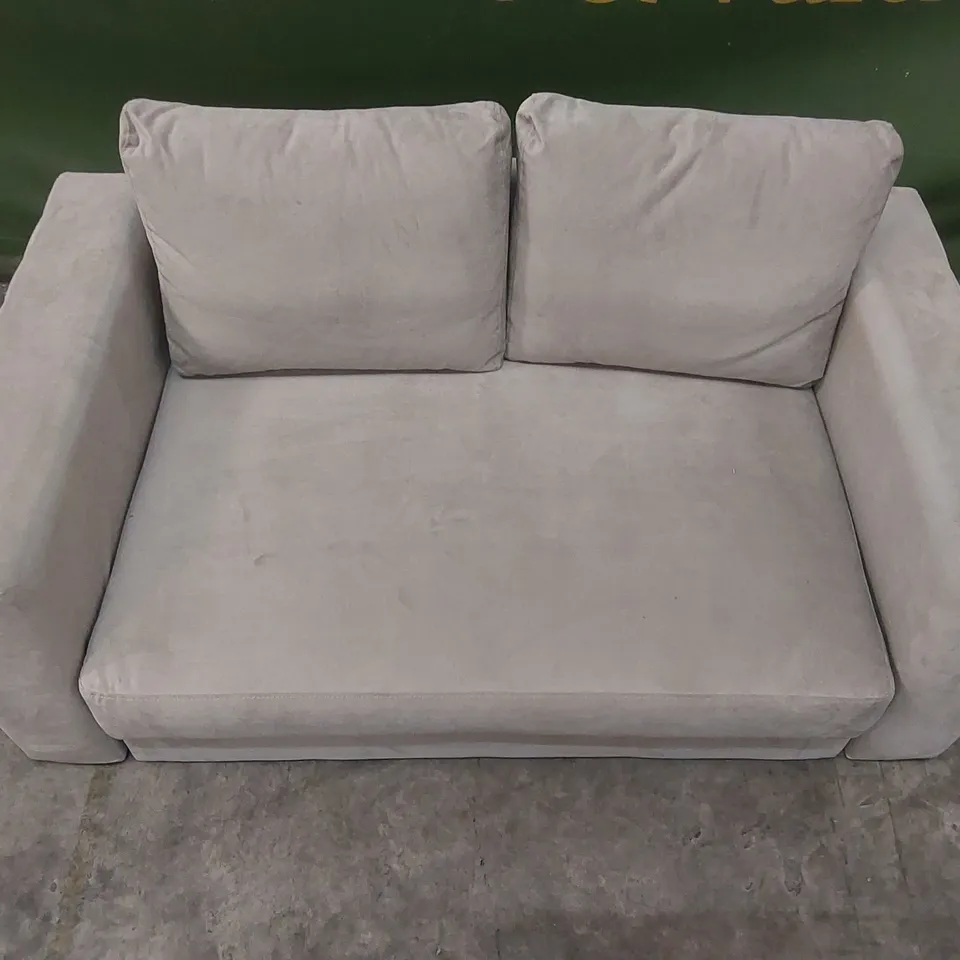 QUALITY DESIGNER 2 SEATER VELVET UPHOLSTERED SOFA