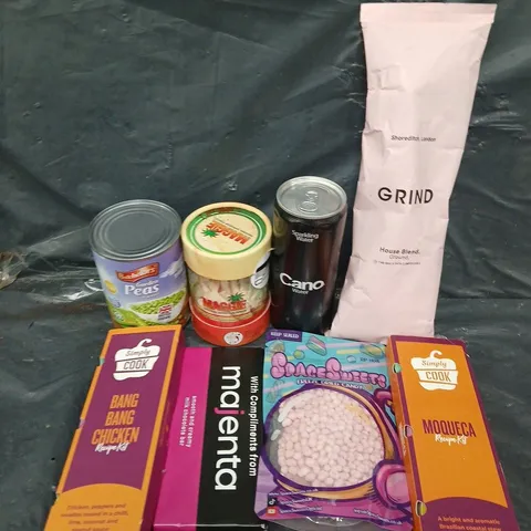 APPROXIMATELY 5 ASSORTED FOOD &DRINK ITEMS TO INCLUDE - GARDEN PEAS. GRIND COFFEE AND CHOCOLATE  - COLLECTION ONLY 