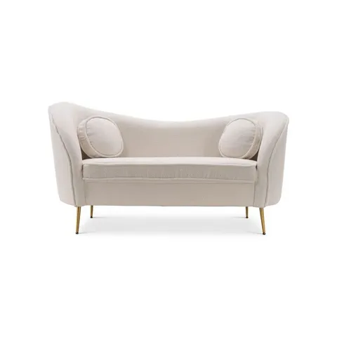 BOXED BONANZA TEDDY BOUCLE FLARED ARMS SOFA - WHITE (1 BOX)