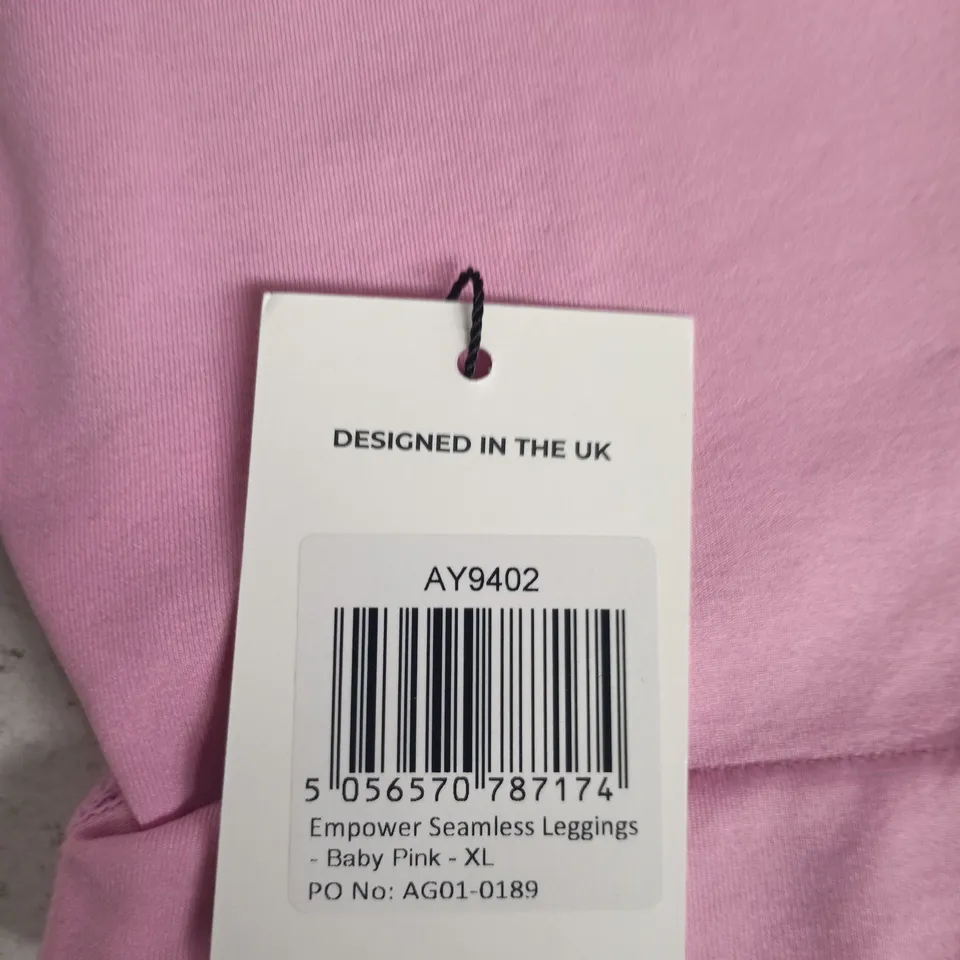 AYBL EMPOWER SEAMLESS LEGGINGS – BABY PINK – UK XL