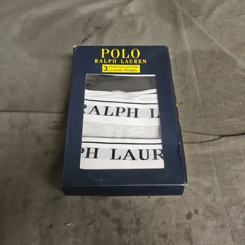 POLO RALPH LAUREN 3 STRETCH COTTON CLASSIC TRUNKS IN MULTI SIZE M