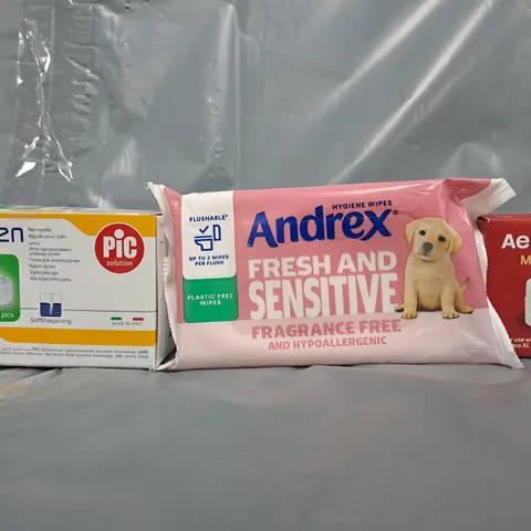 APPROXIMATELY 10 ASSORTED HOUSEHOLD ITEMS TO INCLUDE MICRO-FILTERS, ANDREX WIPES, ETC