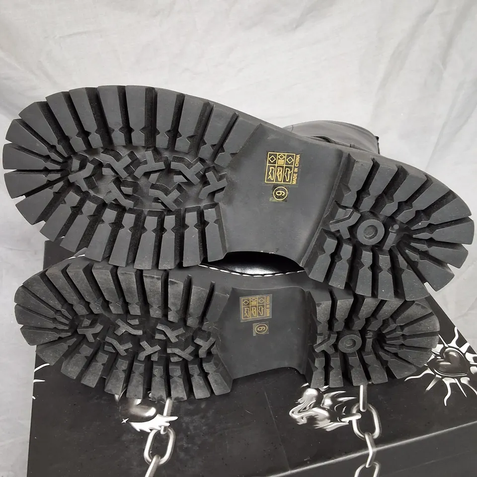 KOI ARASAKA MENS DOUBLE RAND MILITARY BOOTS IN BLACK - UK9