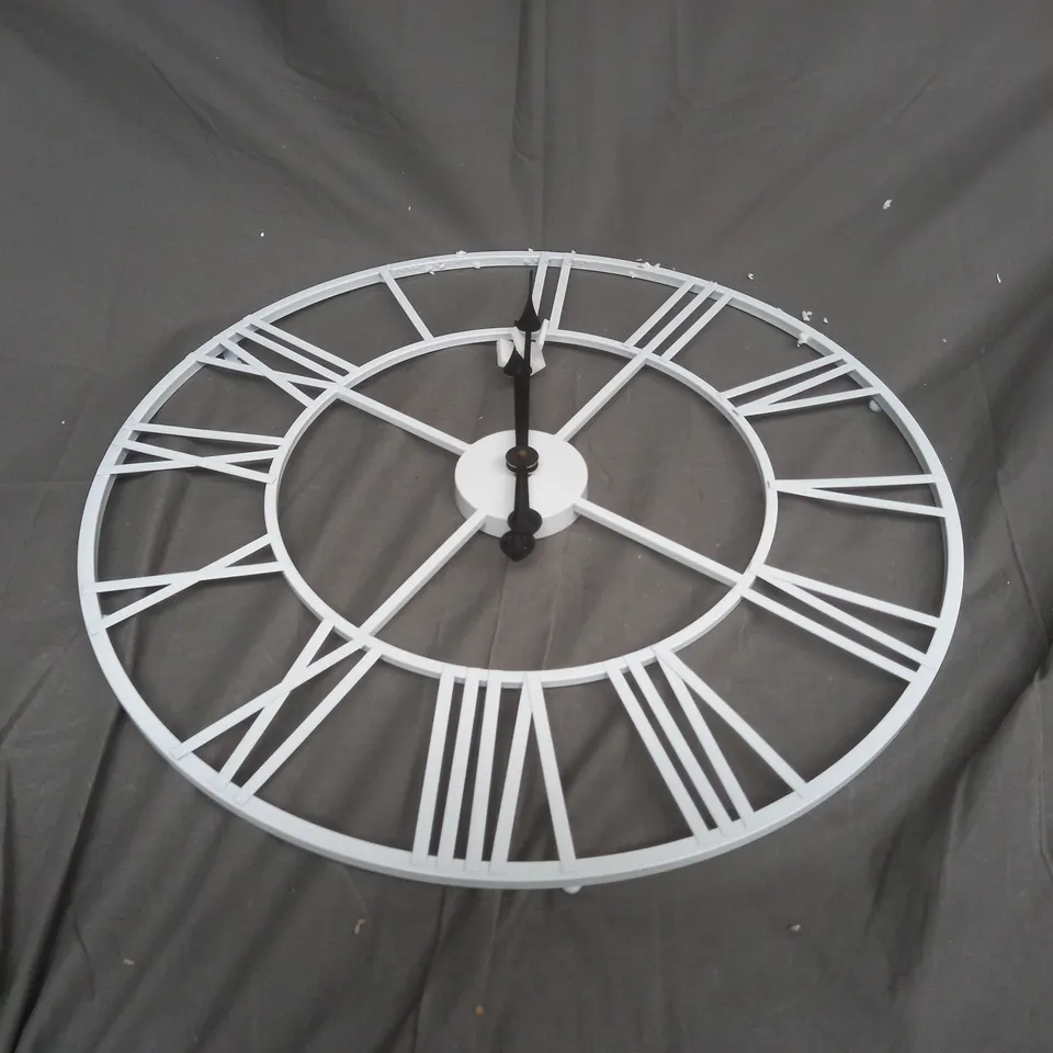 KLASS HOME 60CM WHITE SKELETON CLOCK