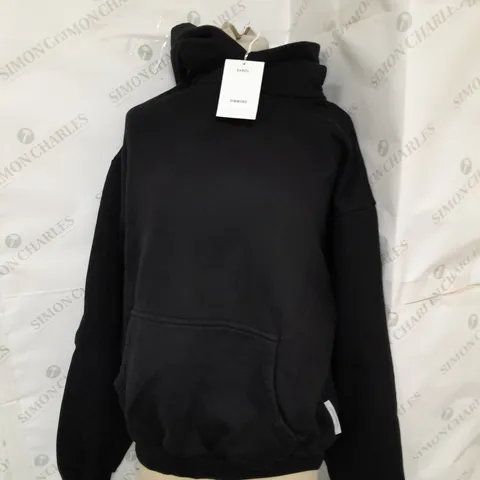DANIEL SIMMONS BOX FIT FLEECEBACK HOODIE IN BLACK SIZE S