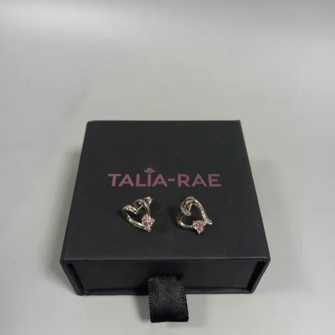 TALIA-RAE HEART STONE STUD EARRINGS