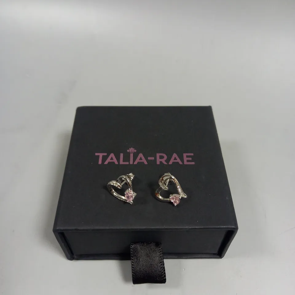 TALIA-RAE HEART STONE STUD EARRINGS 