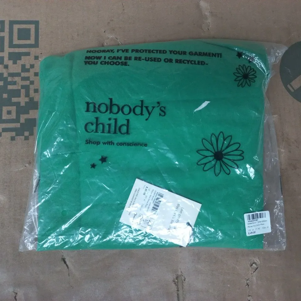 BAGGED NOBODY'S CHILD PALMA MIDI DRESS IN GREEN SIZE UK 14