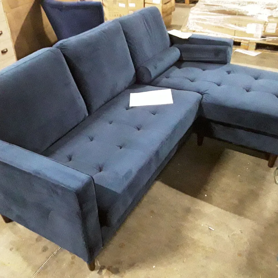 BLUE VELVET CORNER SOFA