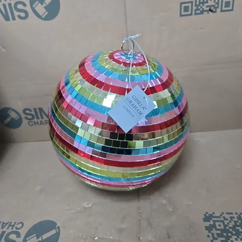 GISELA GRAHAM MULTICOLOURED DISCO BALL BAUBLE
