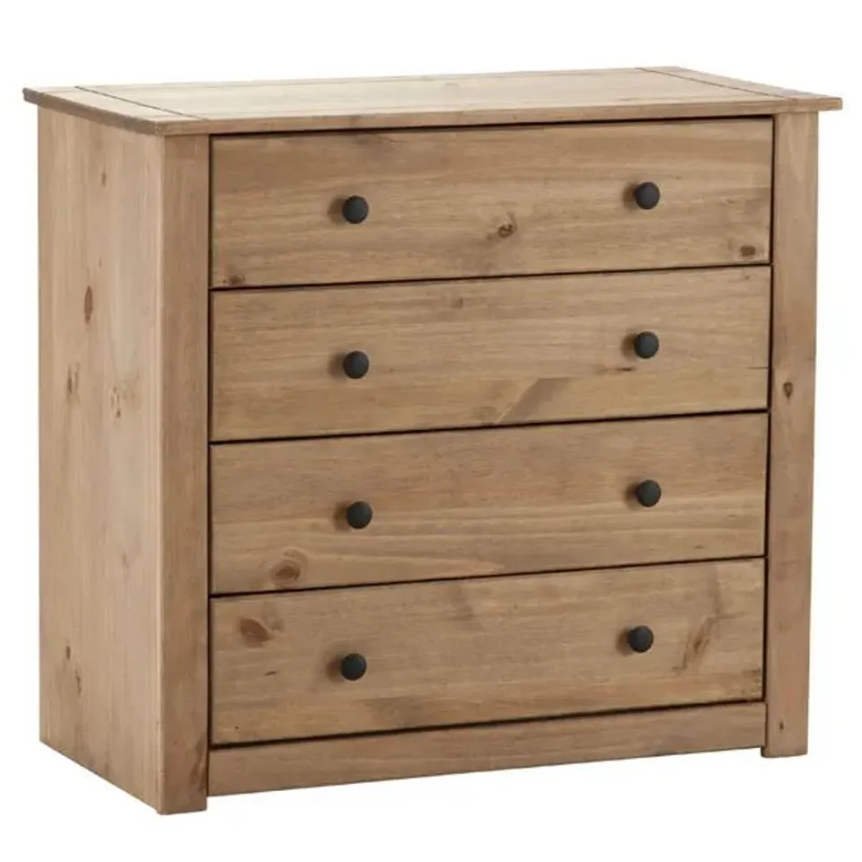 BOXED PANAMA 4 DRAWER CHEST, PINE