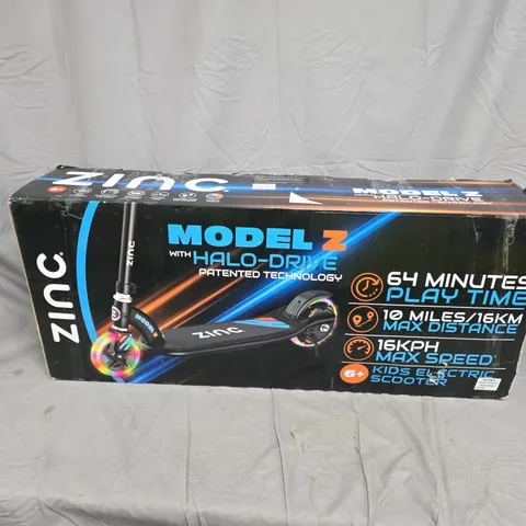 BOXED ZINC MODEL Z KIDS ELECTRIC SCOOTER - BLACK 