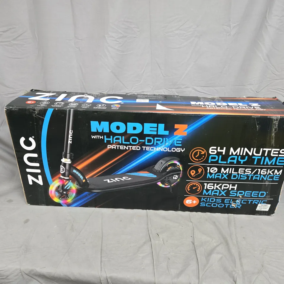 BOXED ZINC MODEL Z KIDS ELECTRIC SCOOTER - BLACK 